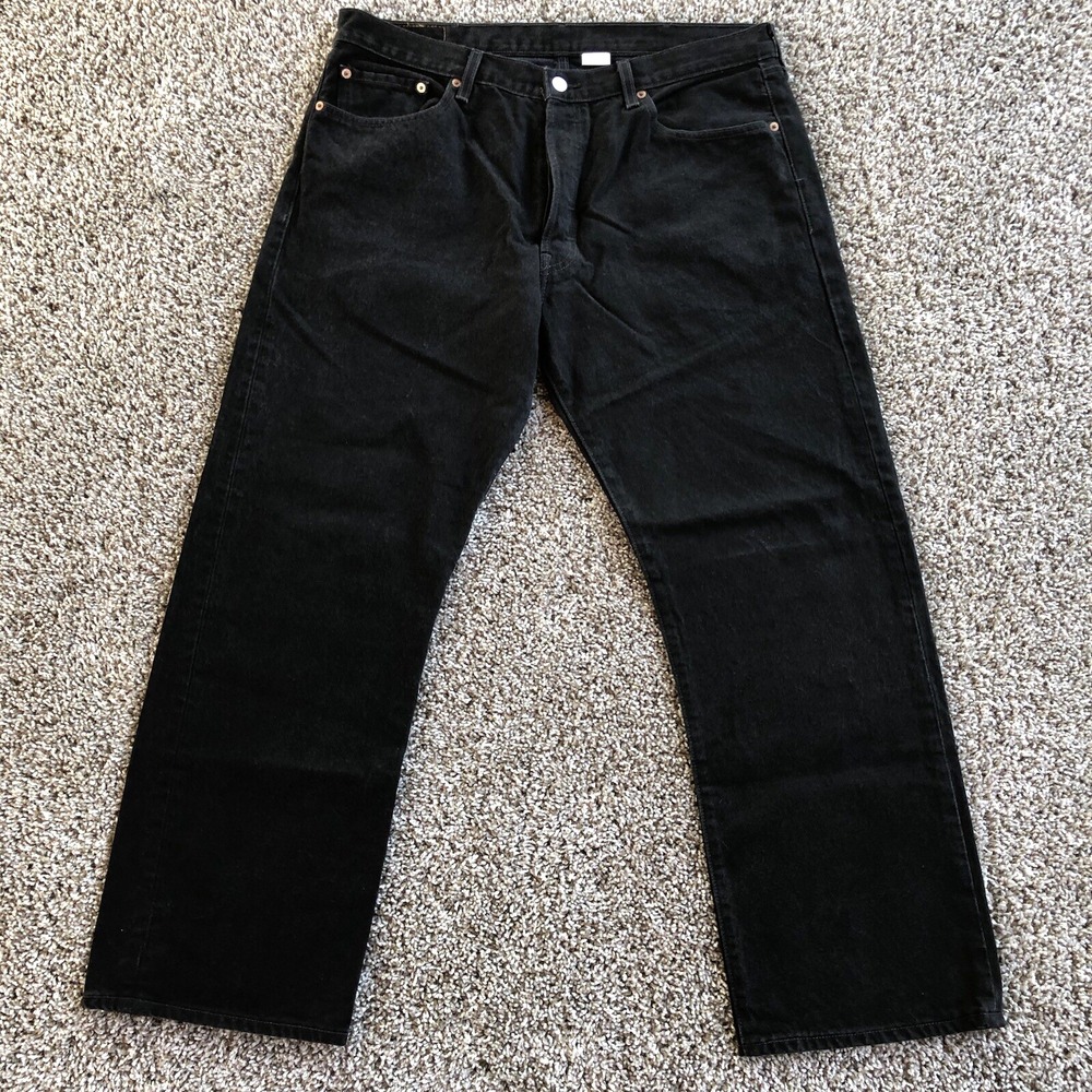 Vintage Levis Jeans Mens 38x29 (Fits 36x28) Black Denim 501 XX Button Fly Y2K